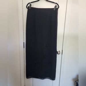 Elegant Black Maxi Skirt With Beading Detail. By After Dark. Size 14.